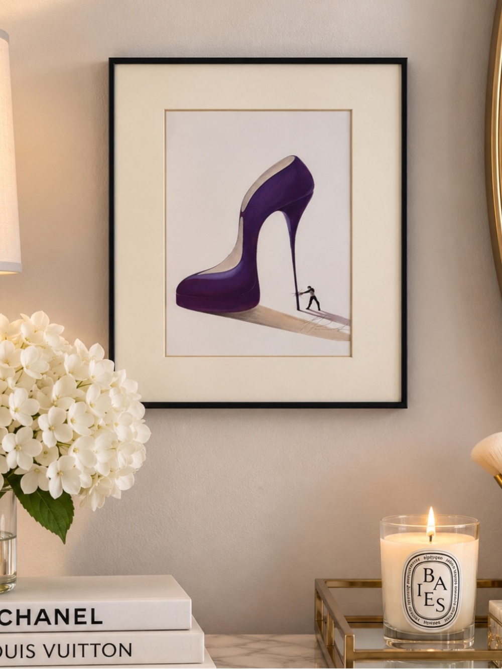 Inna Panasenko Purple Stiletto Framed Fashion Art Print 8x10